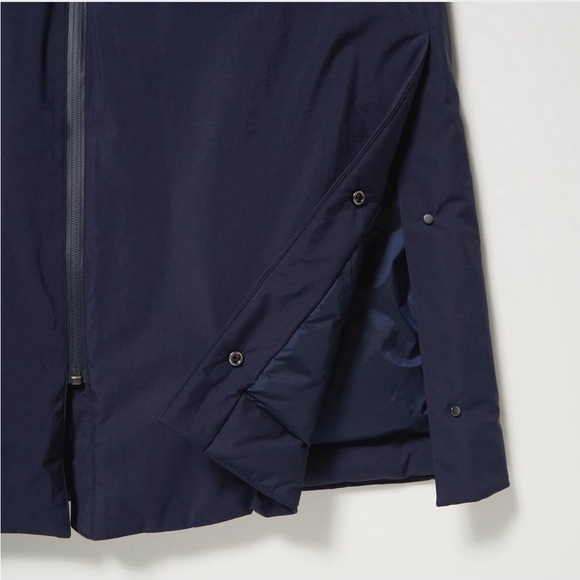 Uniqlo ultra warm hybrid down long coat navy small - Picture 6 of 10